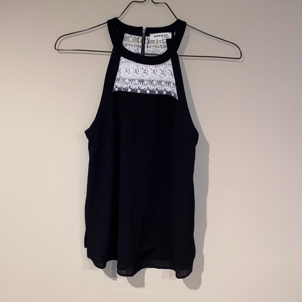 Monteau Los Angeles Black Halter Top